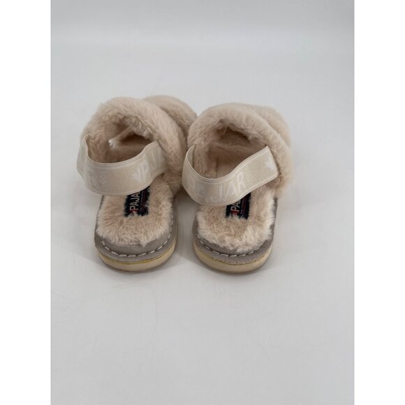 Pajar Fuzzy Slingback Womens Slippers Mara In Cream Size 37 6 6.5 - Picture 4 of 11